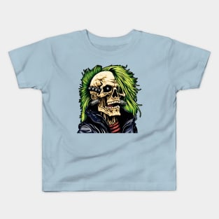 Punk Rocker Skeleton (for color background) Kids T-Shirt